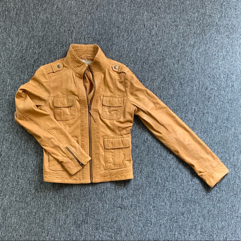 Lucky Brand Camel Leather Jacket